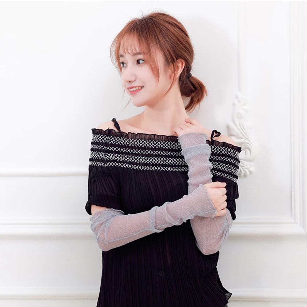 Летние грелки для рук, тонкие солнцезащитные перчатки с длинными рукавами, солнцезащитные рукава, перчатки для вождения, сетчатые кружевные перчатки