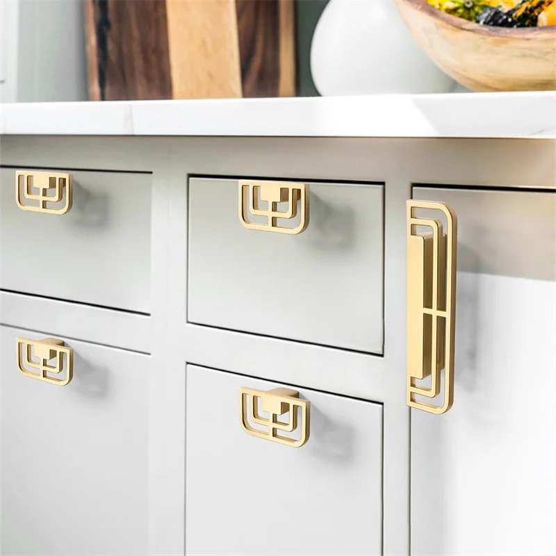 Classical Cabinet Handles Zinc Alloy kitchen handles Gold Drawer Knobs&Pulls Black Wardrobe Door Handles Solid Furniture Handle