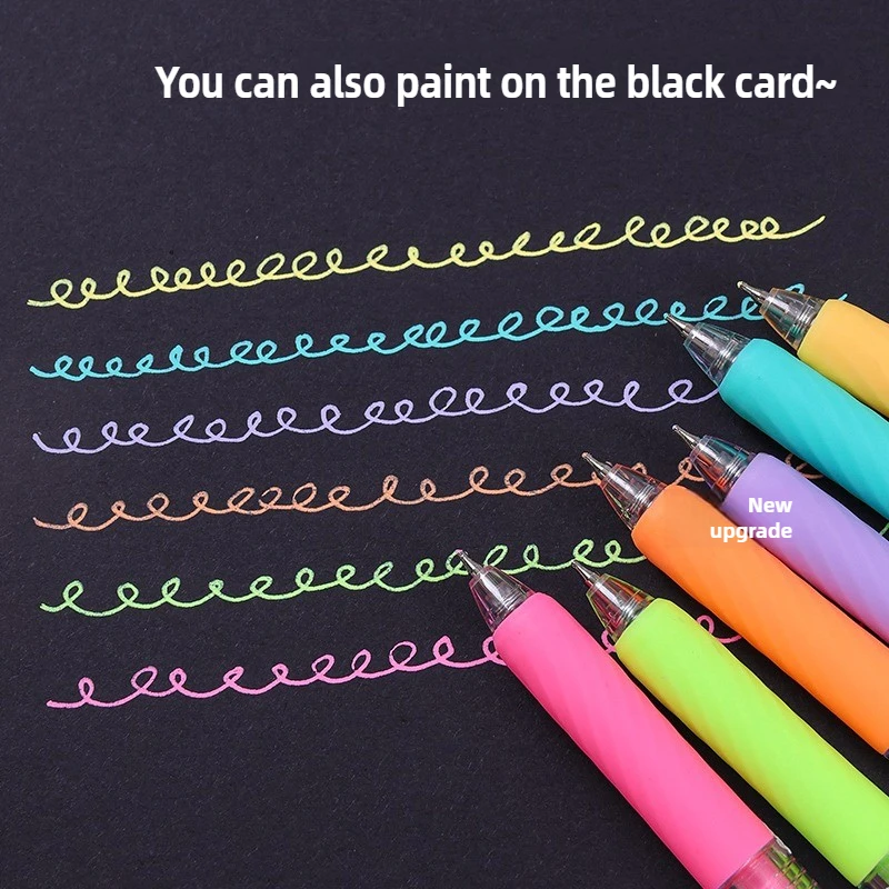 LANGUO 90/6 ألوان الصحافة بريق الاكريليك اللوحة هلام القلم 1.0 مللي متر سعة كبيرة الكتابة القلم القرطاسية مكتب اللوازم المدرسية