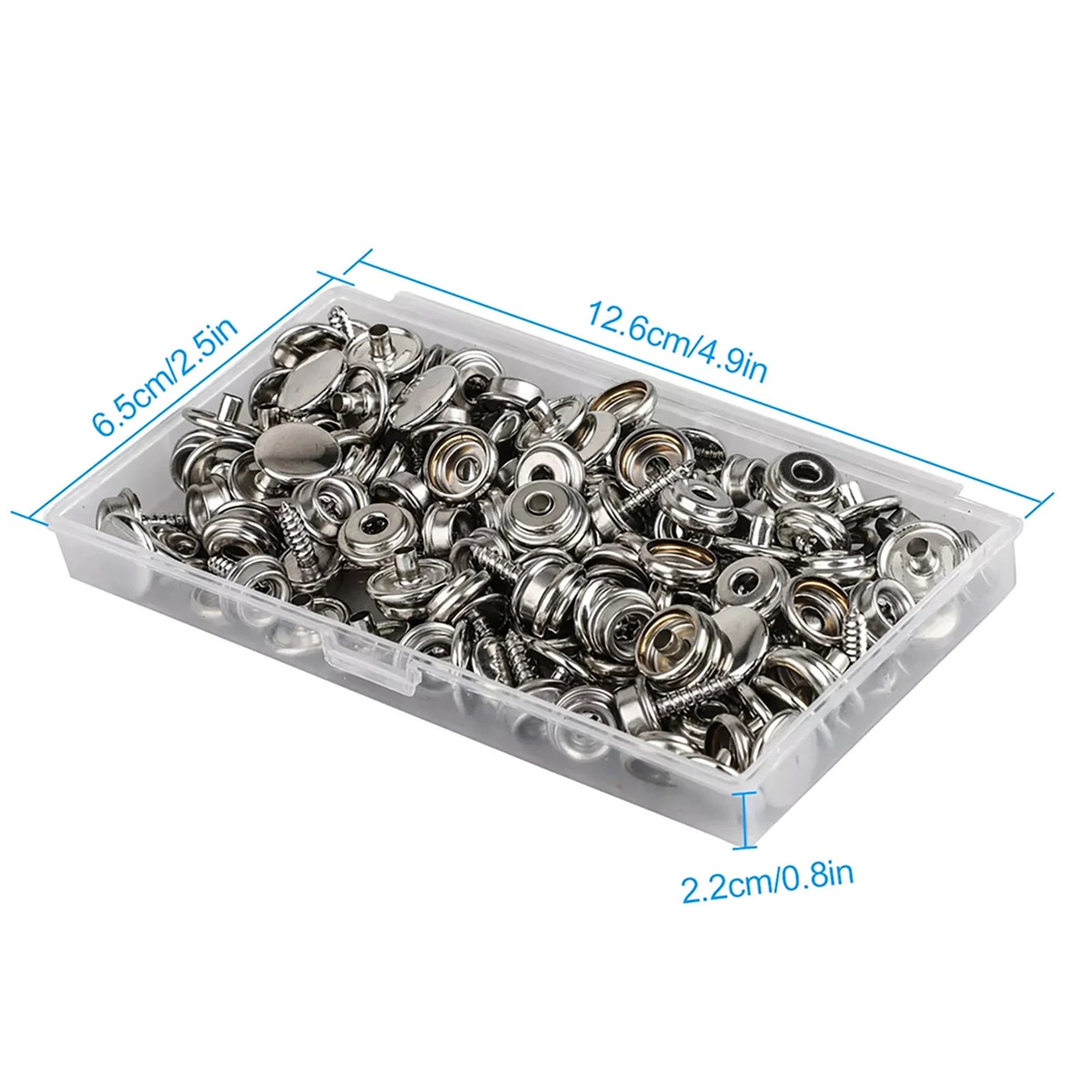 Kit de Fixation à Bouton-Pression pour Couverture de Bateau, en Acier Inoxydable, Toile Marine, Vis de 15mm, 50 Pièces