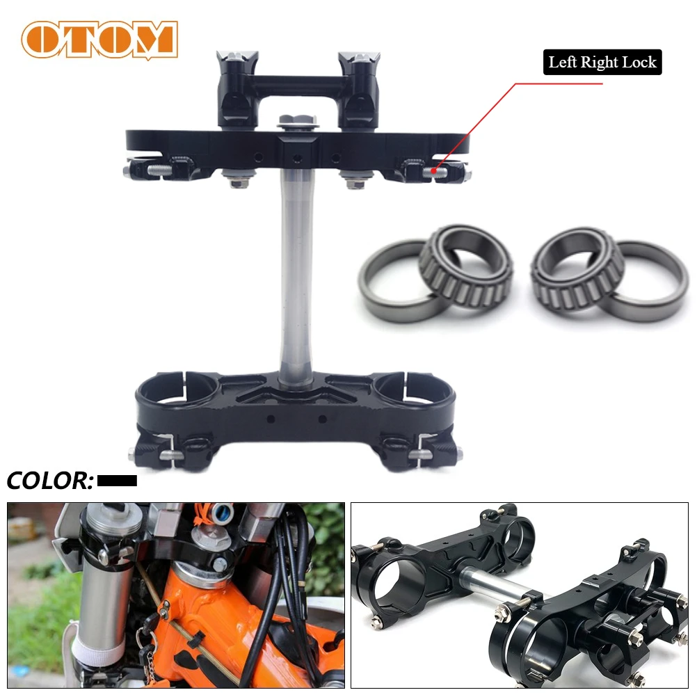 Motorcycle Steering Stem Assembly Upper Lower Triple Tree Clamps And Riser Adaptor Bar Mount For KTM HUAQVARNA KEWS HJ250H 13-19