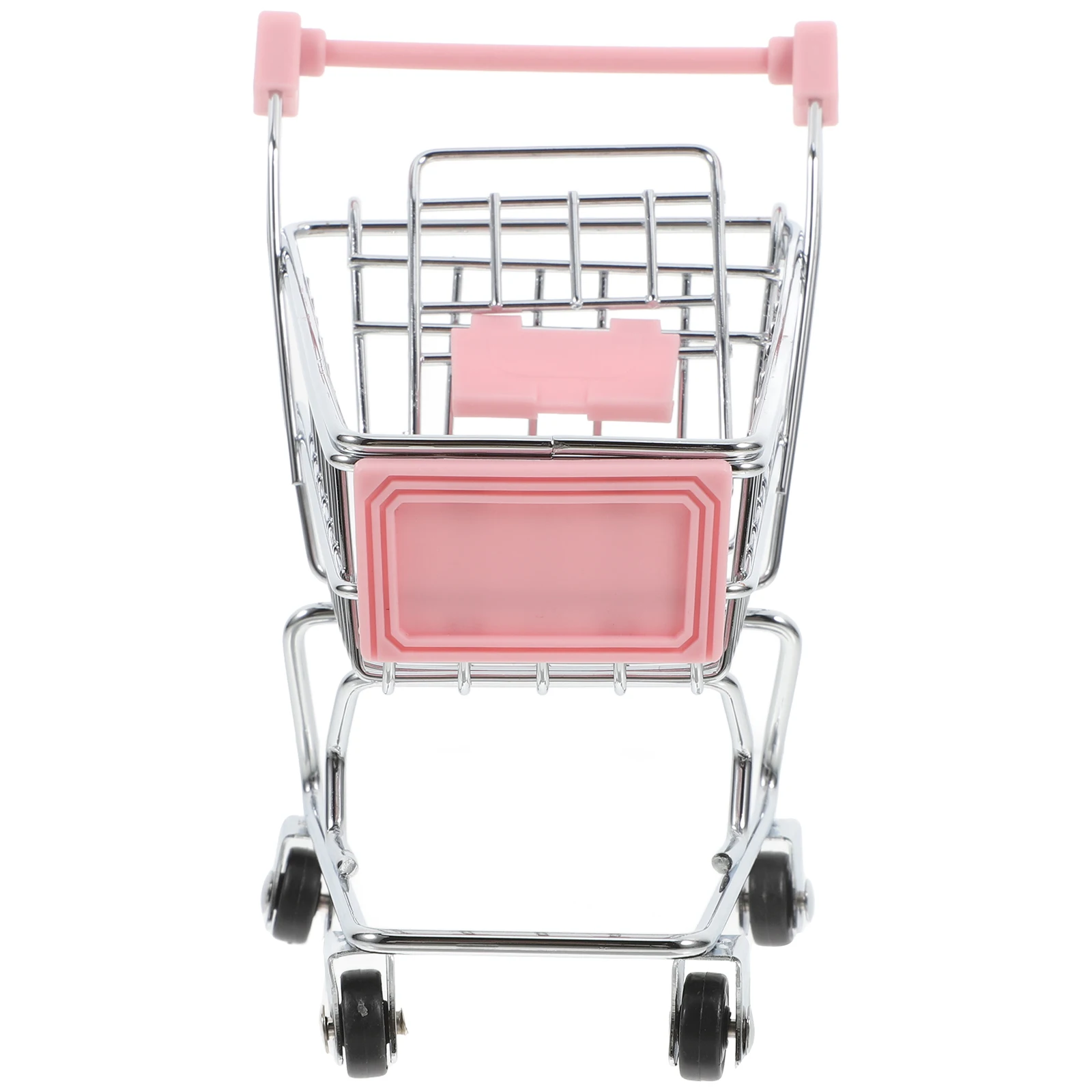 Shopping Cart Mini Basket Kids Trolley Toy Desk Miniature Child Wrought Iron Grocery Pink Children's Supermarket