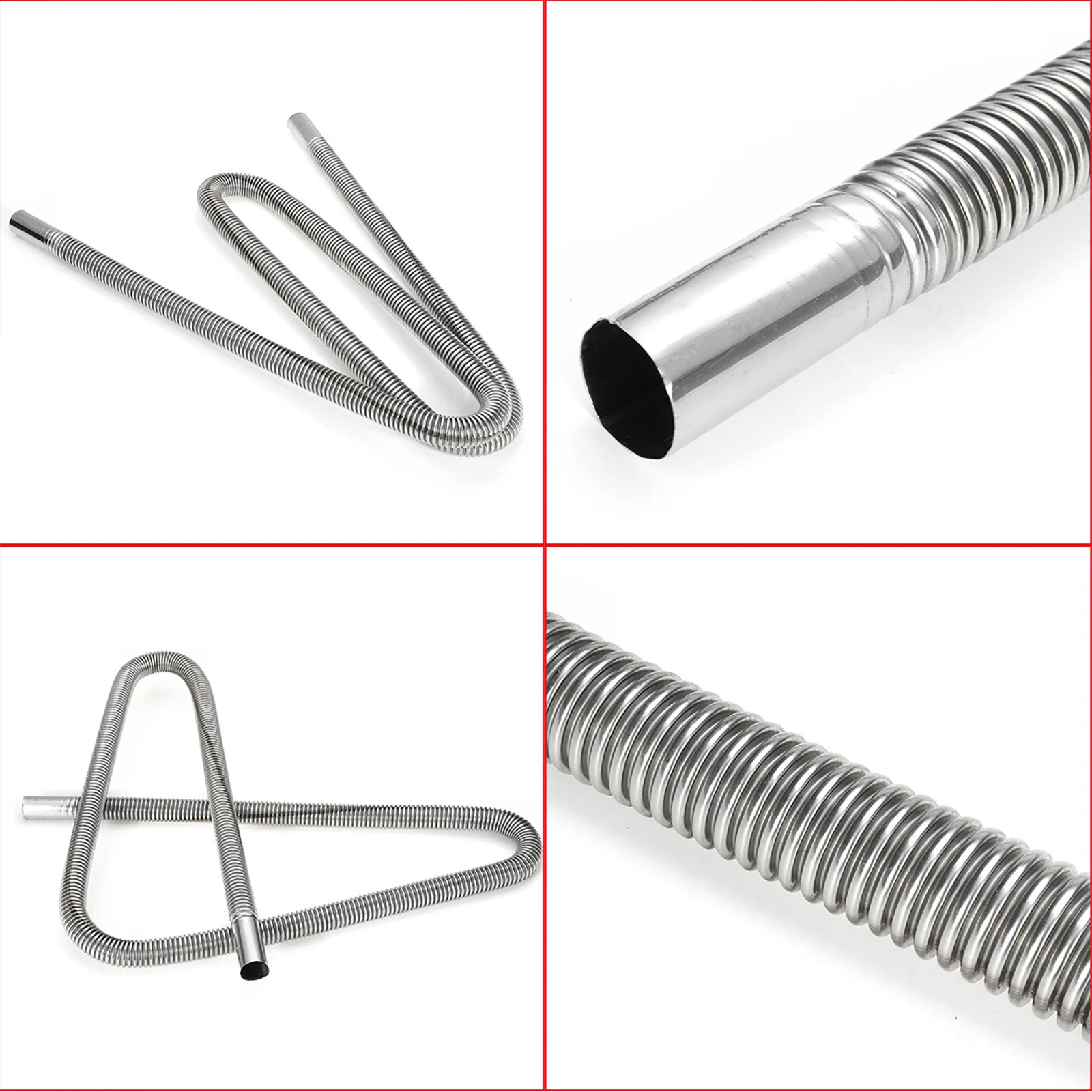 خرطوم عادم من الفولاذ المقاوم للصدأ مزود بمشابك ، سخان هواء ديزل لركن السيارات ، أنبوب أنبوب عادم لسخان السيارة ، صوفي