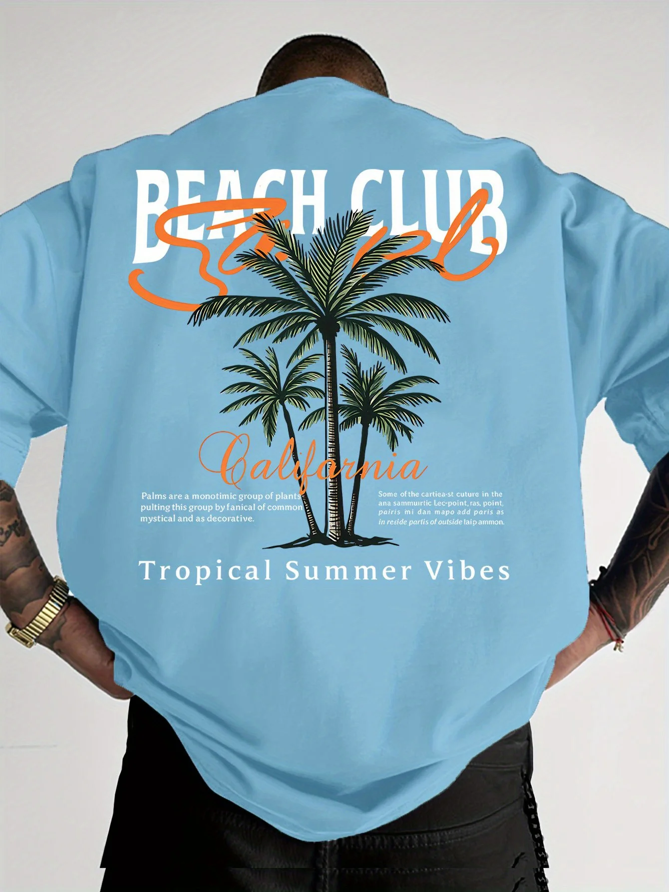 California Beach Club Palm Tree Print on Premium Soft 100% Cotton Adults Kids T Shirt Perfect for Summer Tropical Casual Style