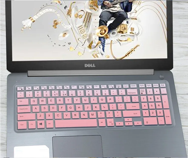 غطاء حماية للوحة مفاتيح الكمبيوتر المحمول من السيليكون لسلسلة ألعاب Dell Inspiron 17 5000 G3 مقاس 17.3 بوصة (مع لوحة مفاتيح رقمية)