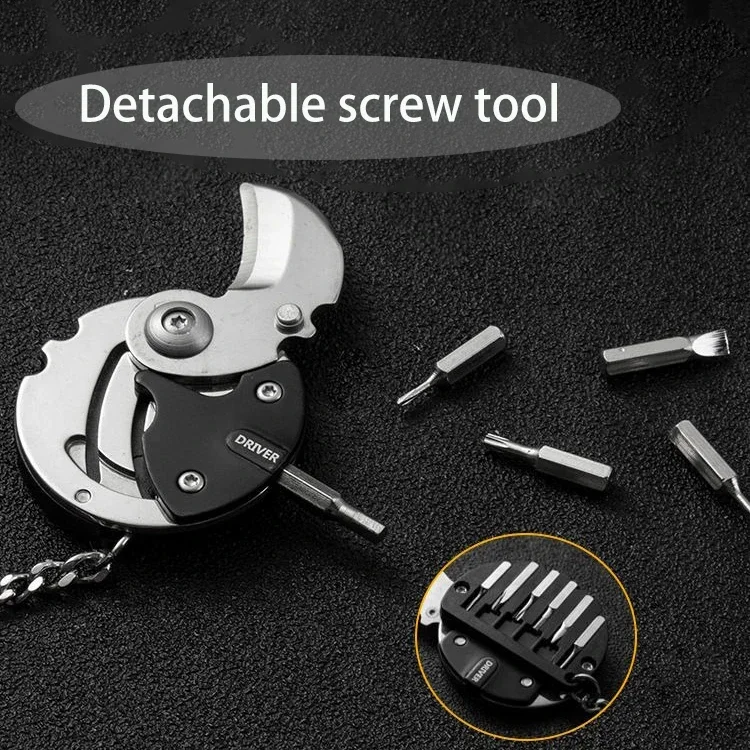 

1Pc Foldable Keychain Screwdriver Multifunctional Coin Outdoor EDC Repair Tool, Folding Coins Knife Pocket Fold Mini Gear Knifes