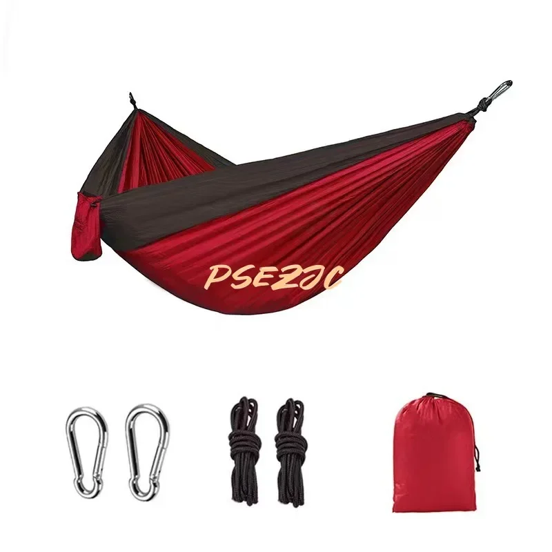 Outdoor Camping Single and Two Person Portable Parachute Cloth Color Matching Hammock 270 * 140cm