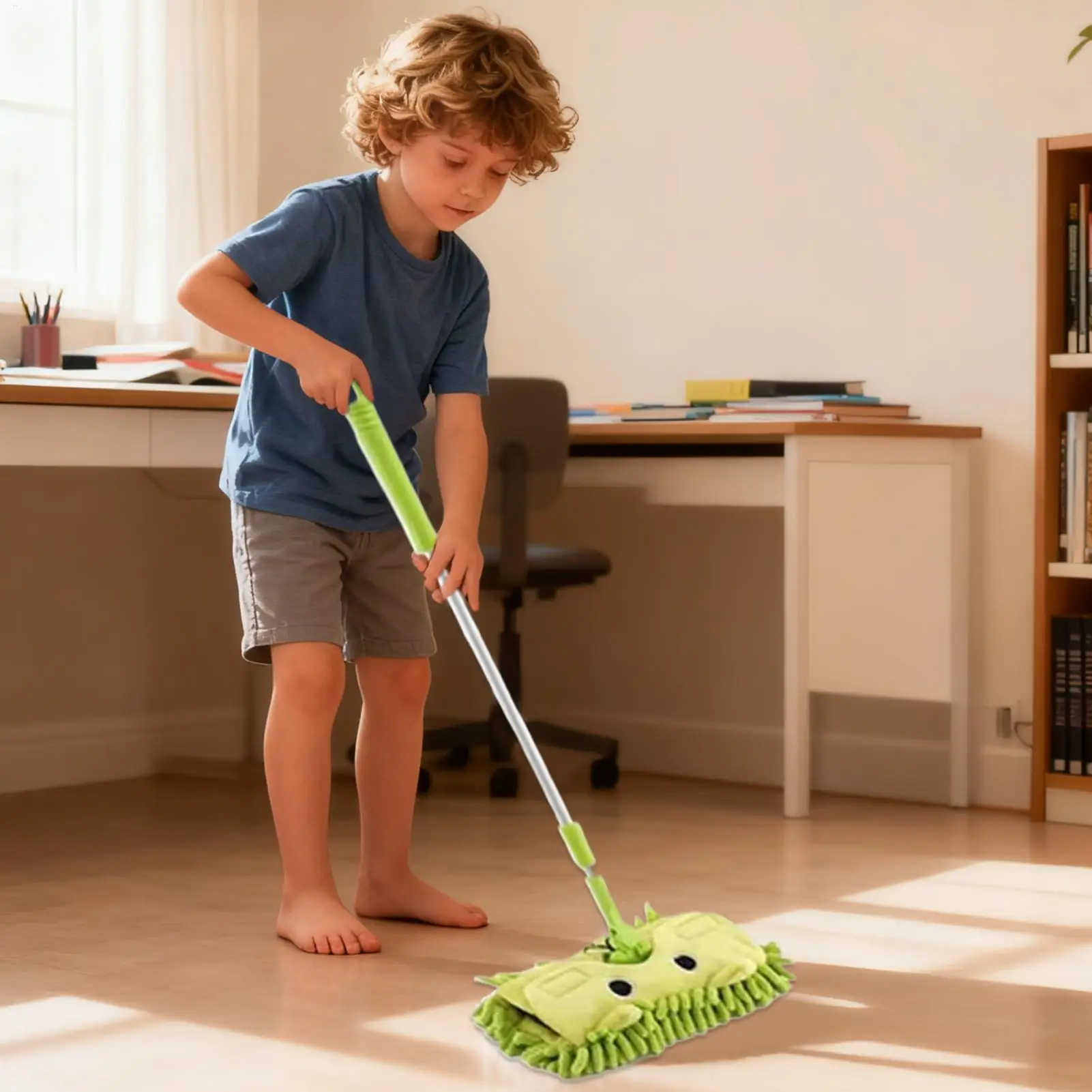 Mop For Kids Funny Rotatable Detachable Children Real Dust Mop Pretend Toys For Boys Girls Early Childhood Housekeeping Role