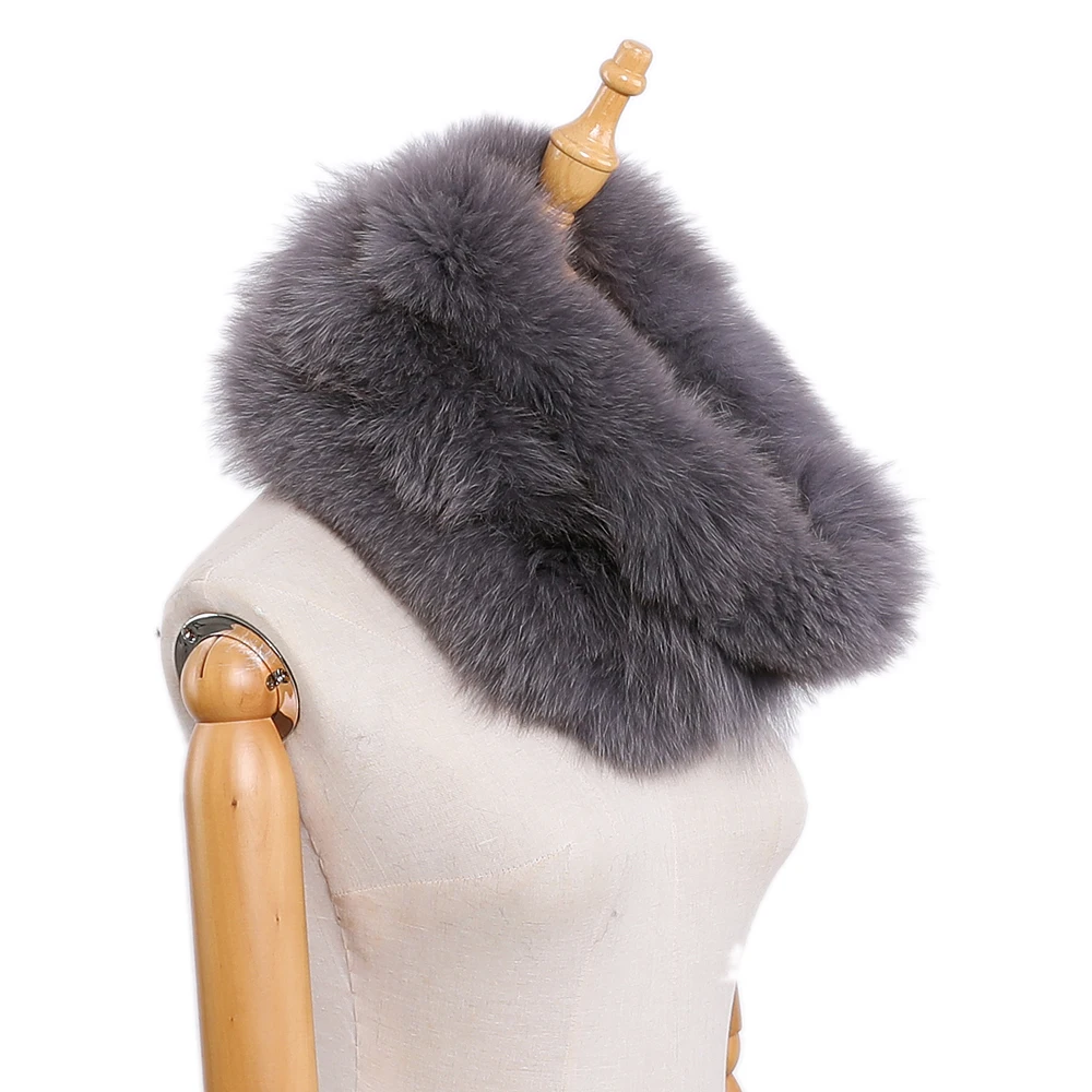 

Fashion Winter Real Fox Fur Snood Cowl Ring Scarf Women Genuine Fur Infinity Scarves Hot Sale Ladies Scarfs Warm Neck Warmer