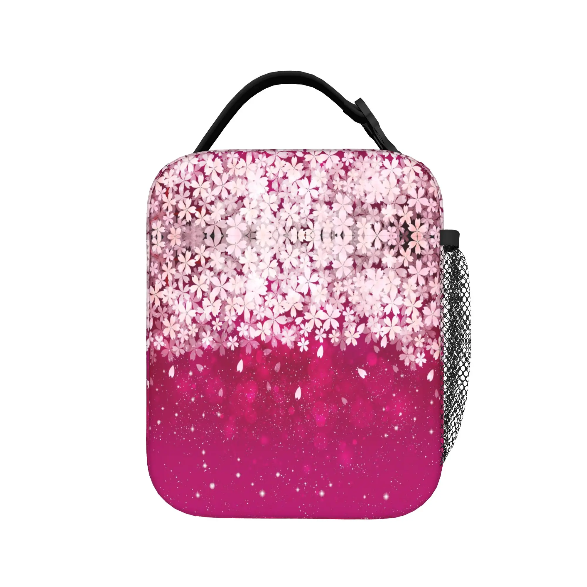 Japanese Sakura Cherry Blossom Thermal Insulated Lunch Bag for Office  Portable Food Container Bags Thermal Cooler Food Box