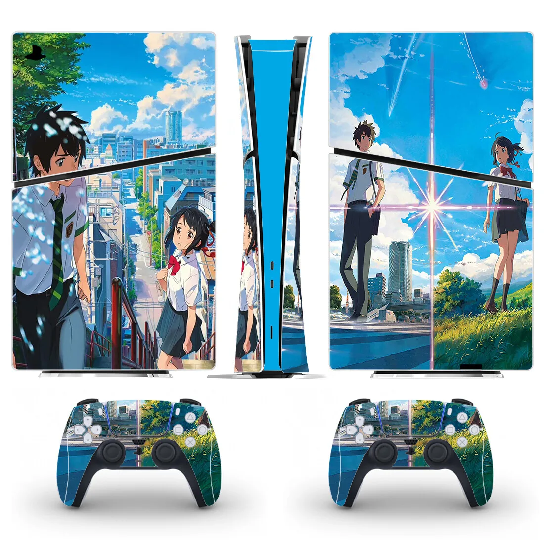 Anime Your Name PS5 Slim Digital Skin Sticker for Console & 2 Controllers Decal Vinyl PS5 Slim Digital Skins