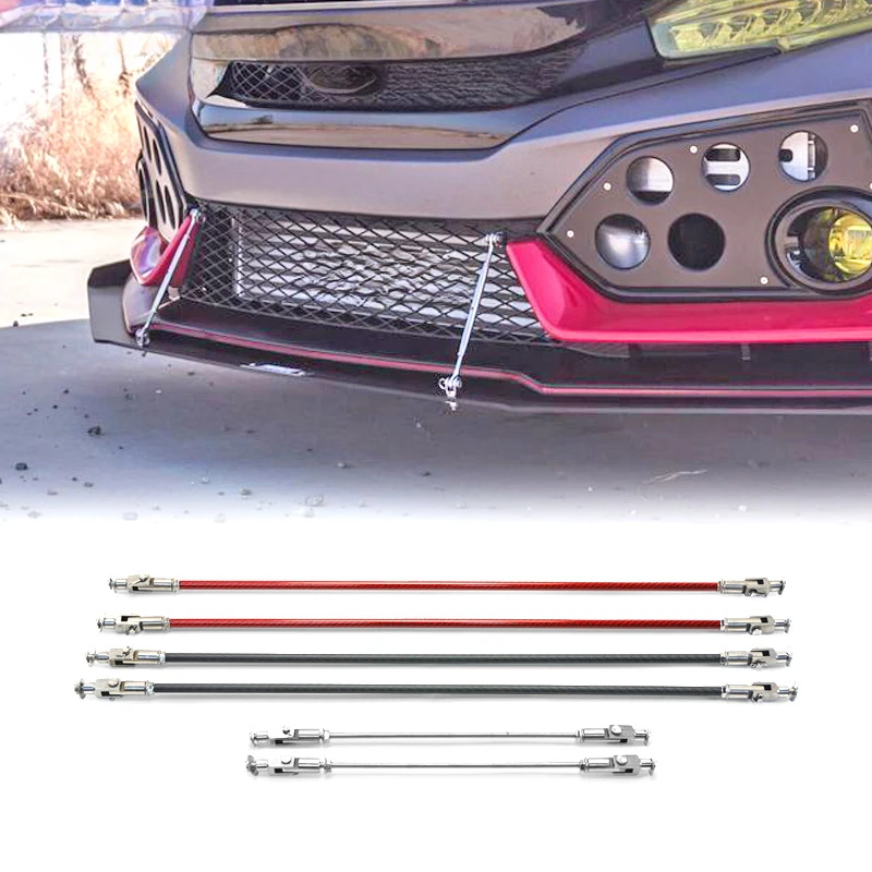 العالمي سيارة تعديل سبائك الألومنيوم رفع قضيب الجبهة الشفاه المفسد التعادل قضيب GT الذيل الجناح دعم قضيب #1