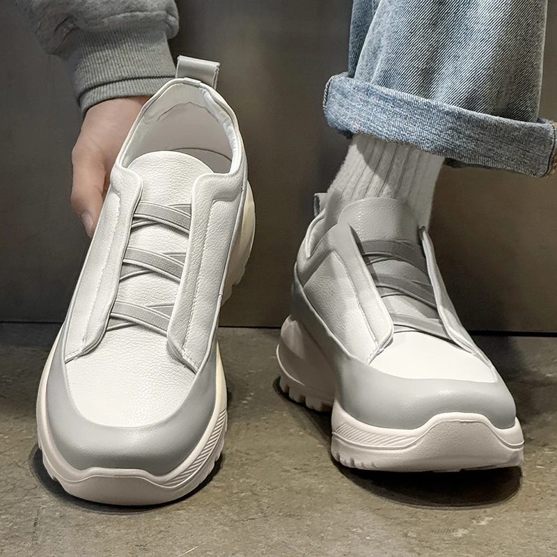 

Мужские слипоны из натуральной кожи Sports oes Faionable Casual Hiking oes Soft Bot Heightening Outdoor oes