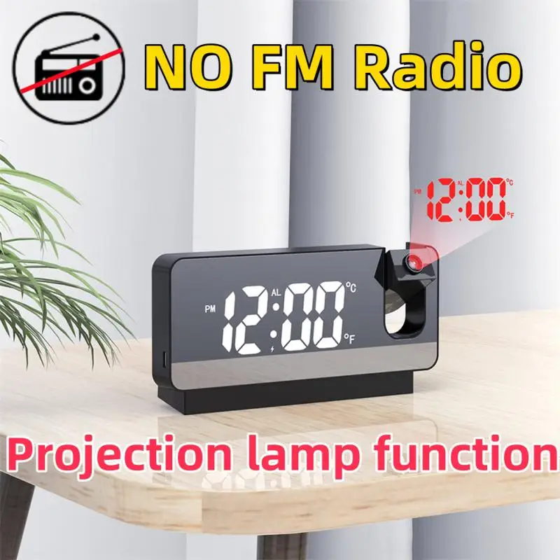 NEW Upgraded Projection Alarm Clock For Bedroom Projector Ceiling Clock With Digtal LED Temperature Humidity Display Dimmer 알람시계