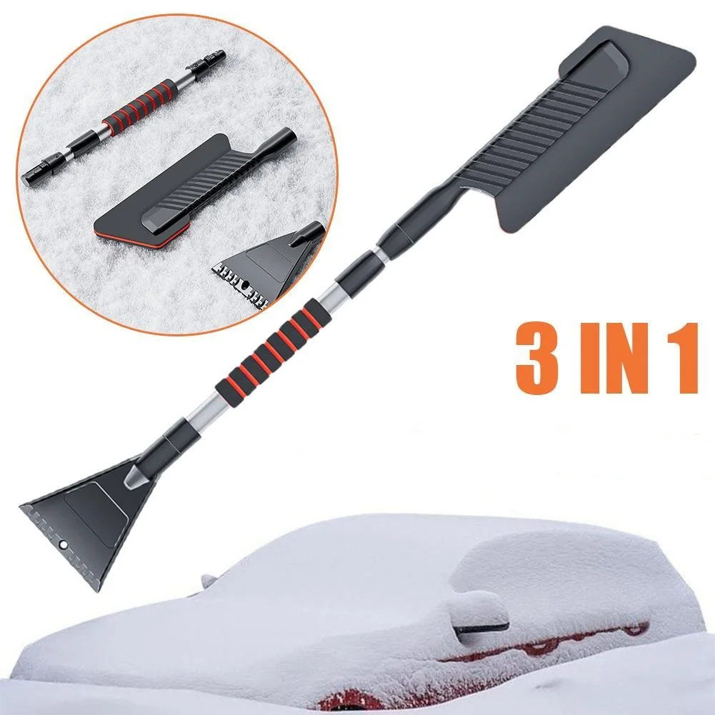 3 In 1 Car Snow Shovel Universal Detachable Snow Brush Front Windshield Ice Scraping Defrost Broom for Car Vehicle Snowmobiles