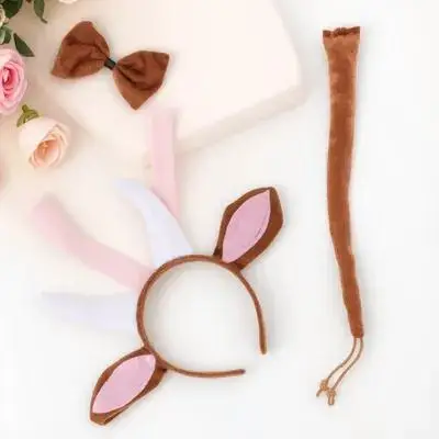 

1 set Animal Cosplay Accessories Set Headband Bowknot Tail Gloves Photo Props For Party Birthday Masquerade Animal Performance