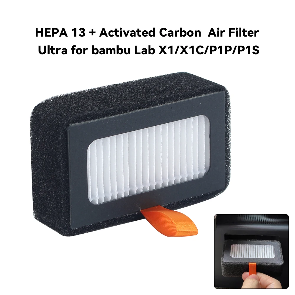 

HEPA13 Activated Carbon For Bambu Lab X1/P1/P2S Air Filter 3d Printer Upgraded Parts for Bambu X1/P1/P2S 3D Printer
