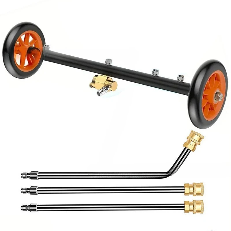 High Pressure Washer 2 in 1 Chassis Pavement Dual Function Washer, Adjustable 7 Nozzle Brush