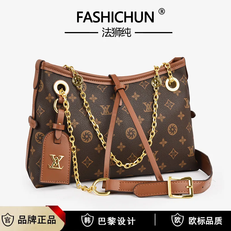 

2025 Новая сумка через плечо, женская модная сумка с принтом, большая вместительная сумка в стиле ретро, сумка в стиле ретро с высокой текстурой