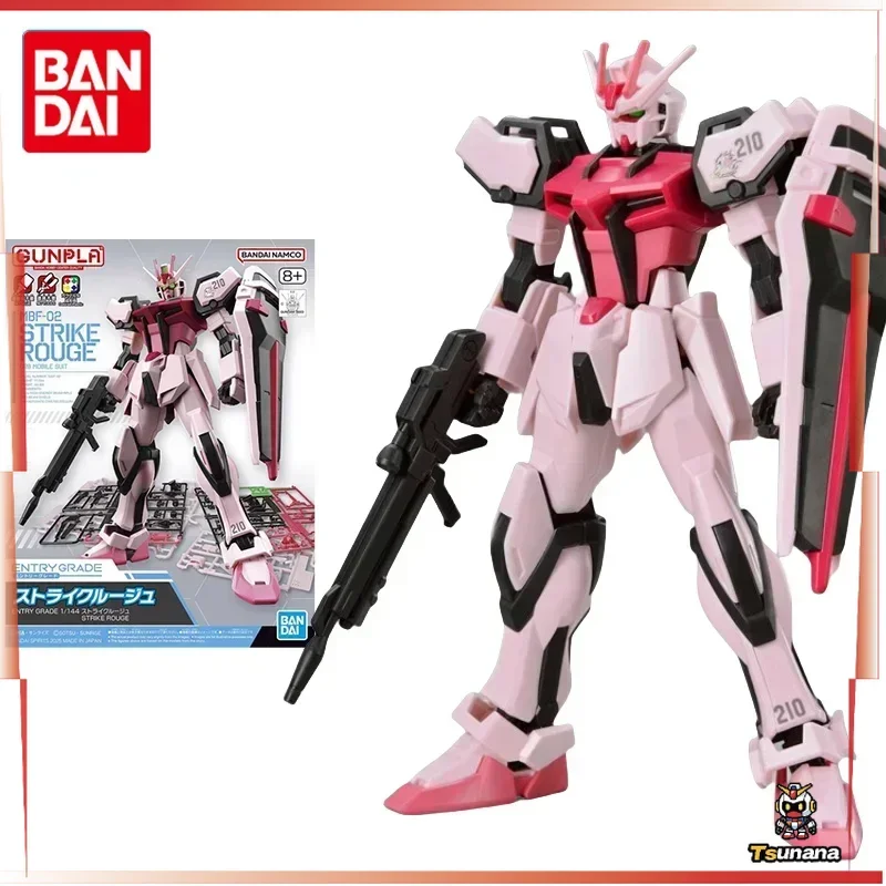 

Оригинальный комплект модели Bandai Gundam, аниме-фигурка EG ENTRY GRADE 1/144 MBF-02 STRIKE ROUGE, экшн-фигурки, игрушки, подарки для детей