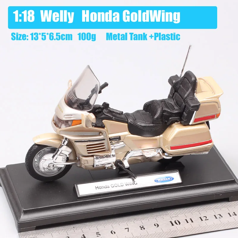 Welly 1/18 Scale Honda X adv CB1000R CBR650F NC750S Gold Wing CR250R Hornet Motorcycle Model Diecast Toy Bike Replicas