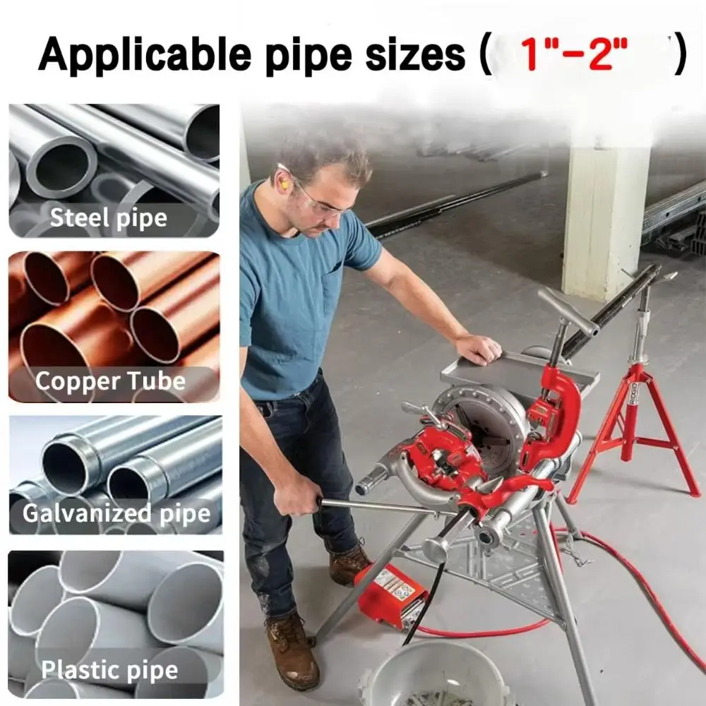 Fast Pipe Preparation 47770 Pipe Threader Set Durable High-quality Universal Die Heads Threader Tool Efficient Alloy Steel