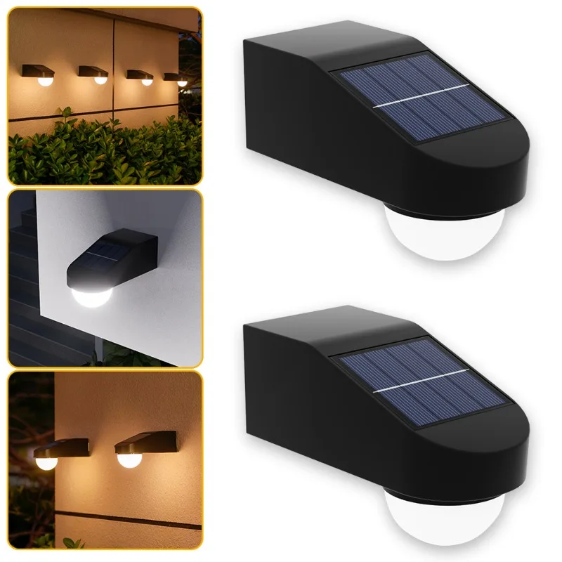 

3 pack Outdoor Solar Waterproof Wall Lights Street Porch Garden Lights Corridor Landscaping Decorative Lights Roundness