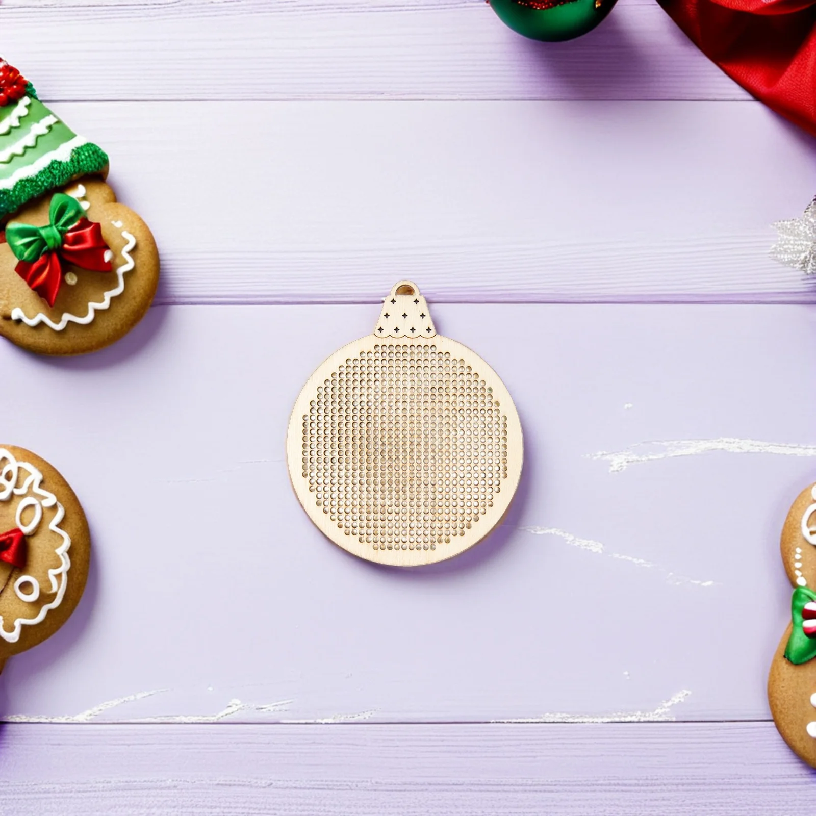 

12Pcs DIY Embroidery Wood Chips Christmas Wooden Cross Stitch Tags Xmas Party Decor Craft Making Supplies Wood Ornaments