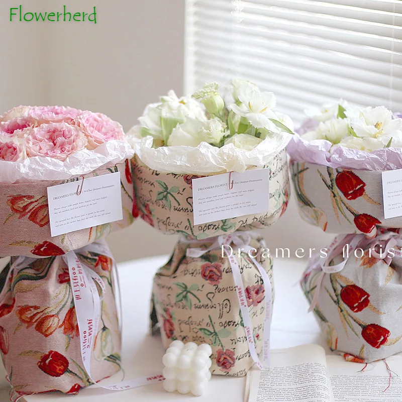 Jacquard Fabric Craft Paper DIY Flower Bouquet Wrapping Paper Floral Fabric Roll Flower Wrapping Handmade Florist Wrapping Paper