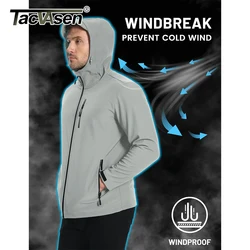 TACVASEN Wandelen Outdoorjassen Heren met capuchon Fleece gevoerde jassen Softshell Waterdicht Winddicht Bovenkleding Meerdere ritszakken