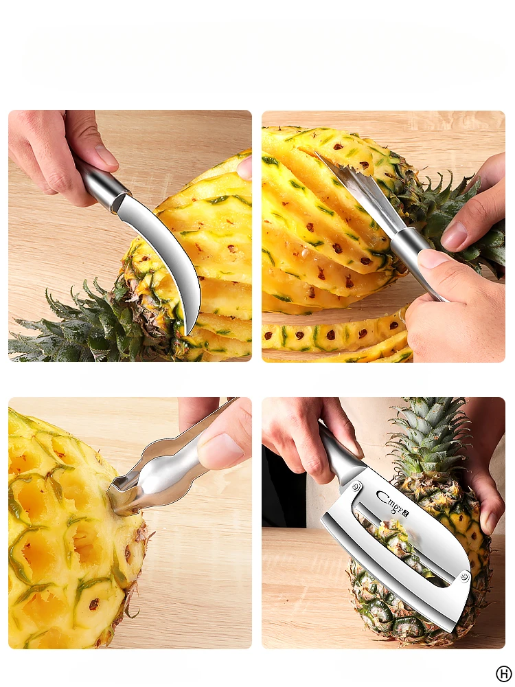 Stainless Steel Pineapple Paring Knife, Multifunction Paring Knife, Sugar Cane Peeler Tools, Modern Commercial Household