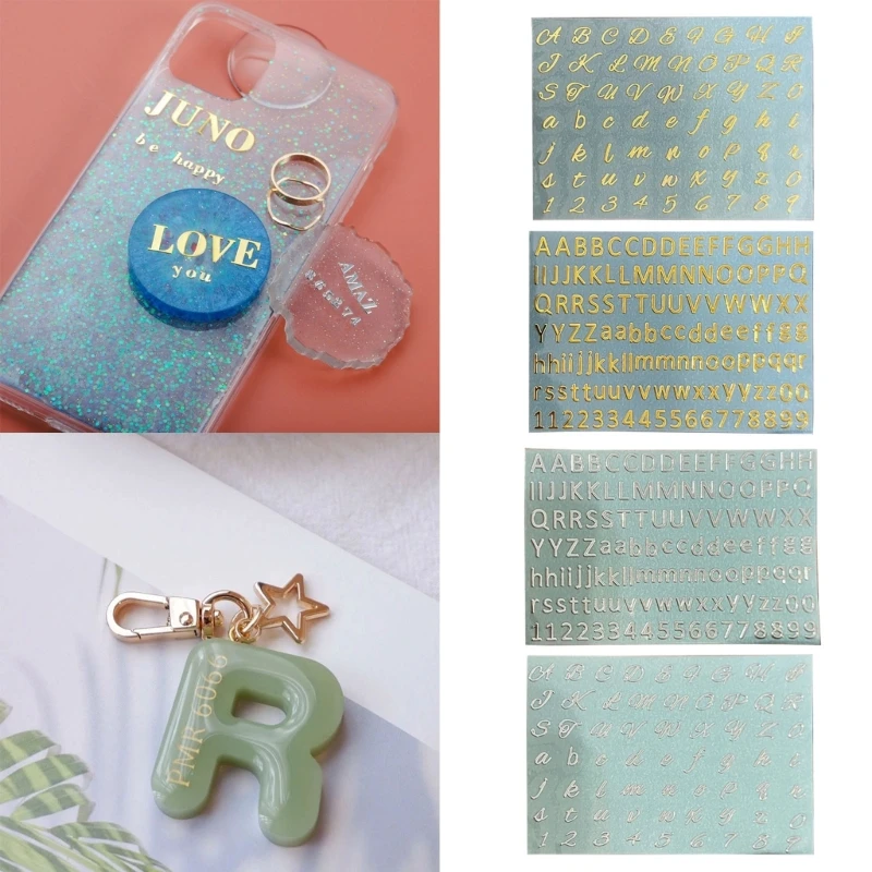 

Gold Letter Stickers Self-Adhesive Small Alphabet Stickers Decals for Resin Mold