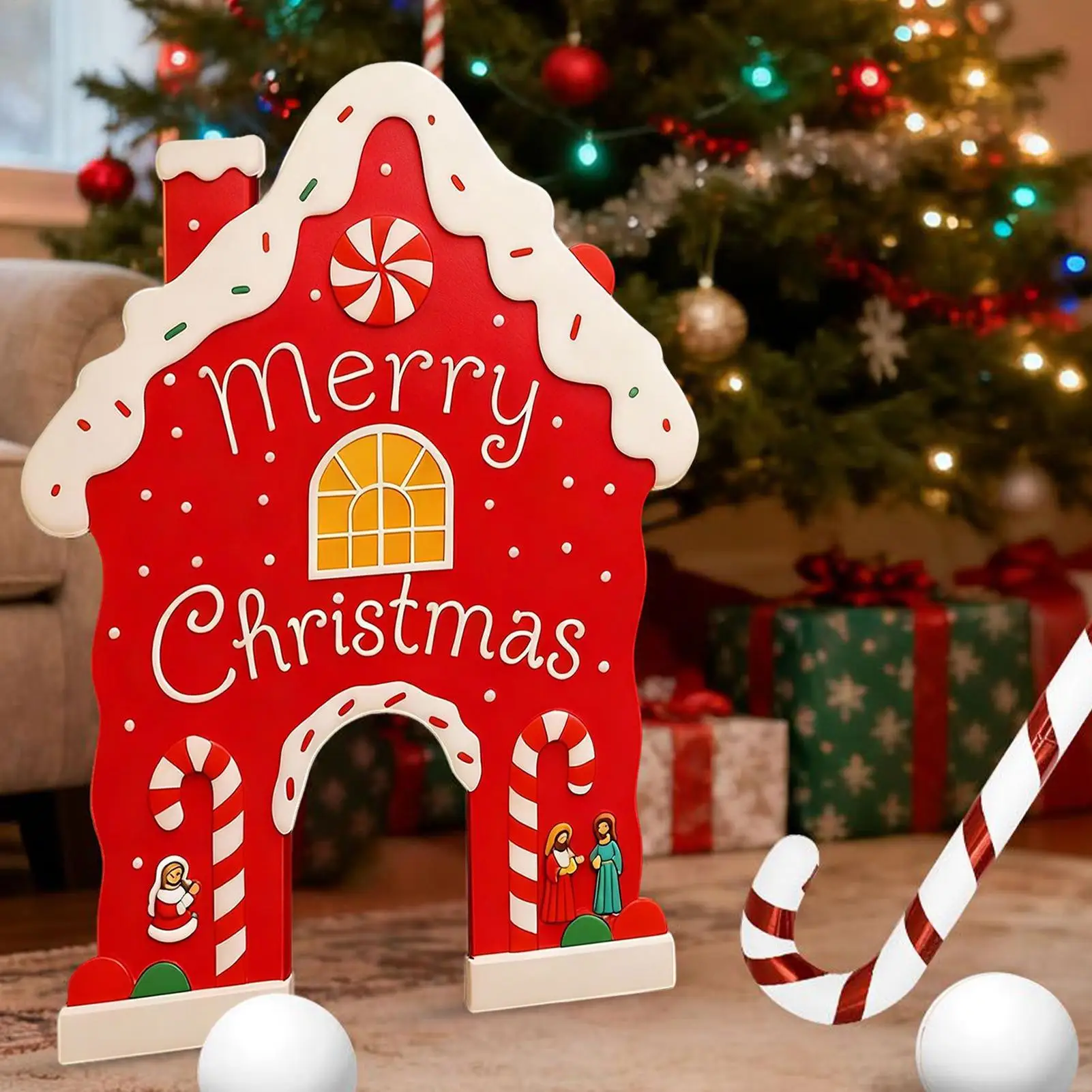 Juguetes de Golf, juguetes de Navidad reutilizables, juego de Golf de pan de jengibre con bolas, bastón de caramelo para adolescentes, adultos, familia, sala de estar, Fiesta al aire libre