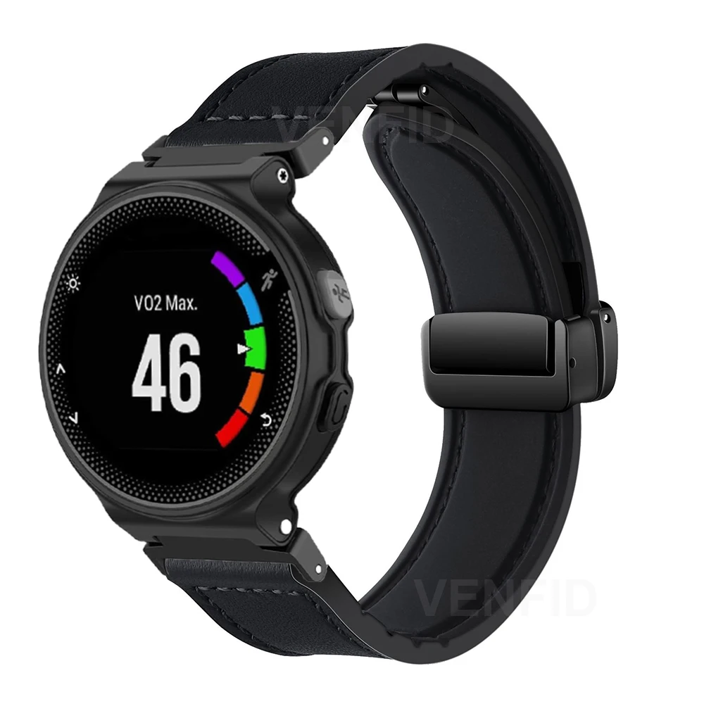 Magnetic Silicone Leather Band For Garmin Forerunner 735XT Watch Bracelet Strap Loop For 220 230 235 620 630 Approach S5 S6 S20