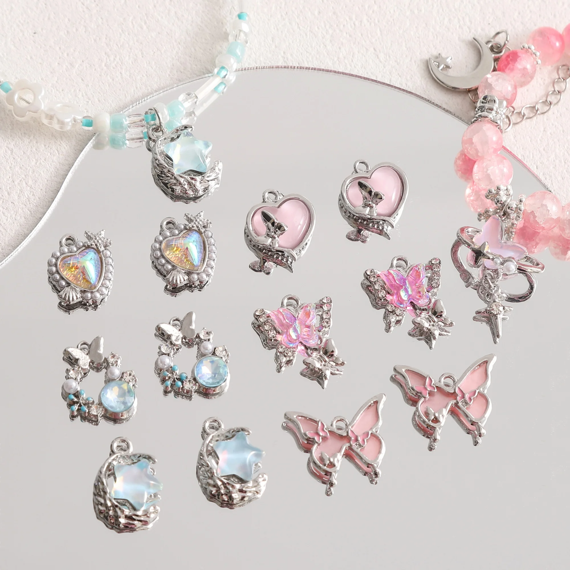 

1pc Moon Star Butterfly Alloy Pendant Charms for Handmade DIY Jewelry Making Bracelets Necklaces Earrings Keychains Accessories