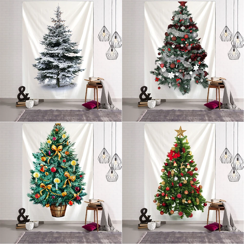 New Year Christmas Tree Tapestry Home Decor Wall Hanging   Room Living    Backdrop Cloth