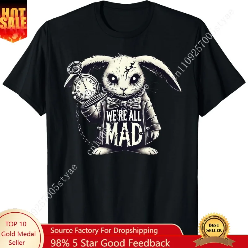 

Alice in Wonderland - We're All Mad White Rabbit Mad Hatter T-Shirt