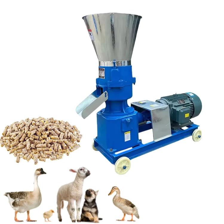 Farms Use Electric Stainless Steel Pelletized Poultry Livestock Fish Food Feed Processing Pellet Machine Mill Granulator
