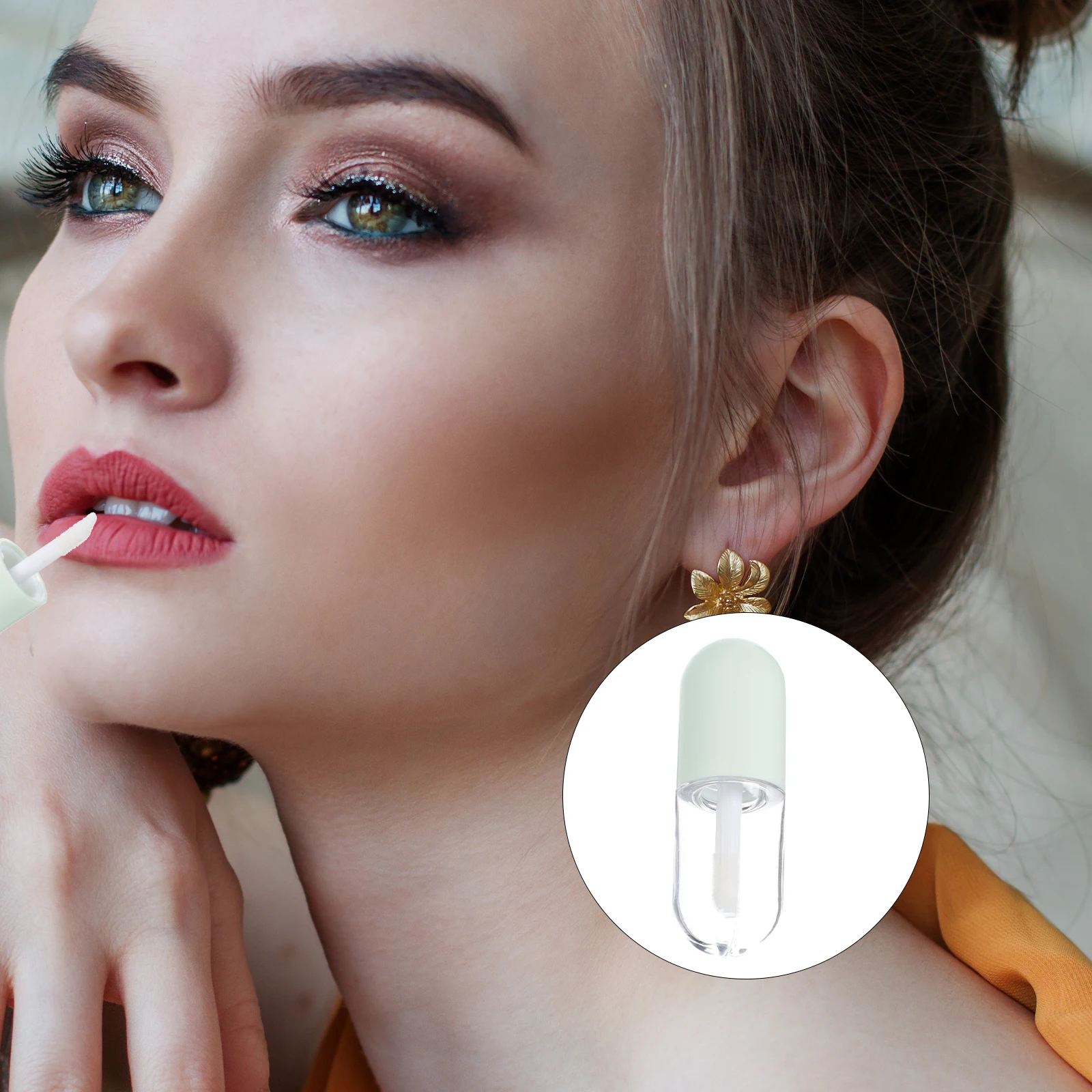 10 قطعة أنابيب طلاء زجاجي فارغة حاويات صغيرة لامعة قابلة لإعادة الاستخدام لتقوم بها بنفسك زجاجات لون الشفاه لبلسم زيت الشفاه ملء حجم السفر #4