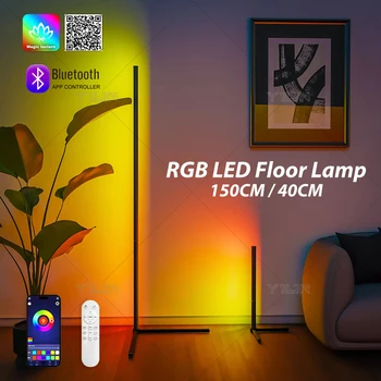 스마트 RGB 드림 컬러 LED 플로어 램프 앱 및 리모컨, 음악 동기화 기능, 1 천 6 백만 색상 변경, 스탠딩 무드 라이트, 데스크 램프 