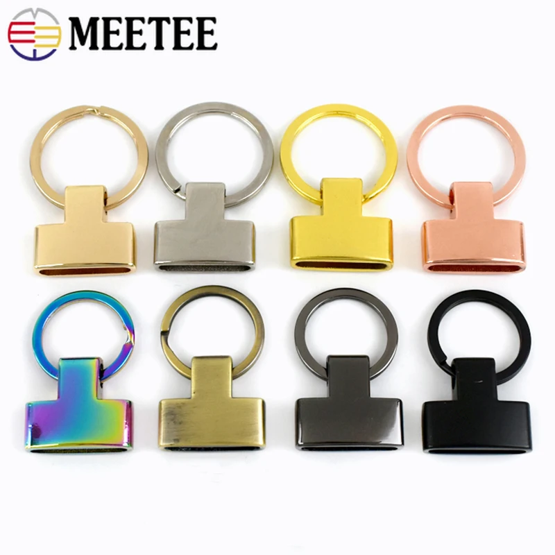 5/10/20Pcs Key Fob Hardware D Ring Hook 20/25mm Spring Rings Metal Buckle Keychain Screw Stopper Lock Clip Clamp Accessories