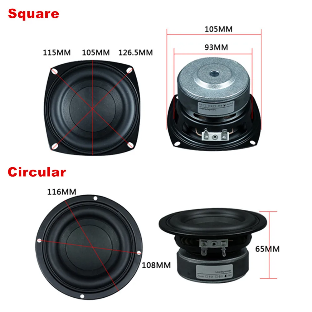 40W Subwoofer Speaker 4 Inch Woofer High Power Bass Home Theater 2.1 Subwoofer Unit Crossover Loudspeakers DIY 1PC