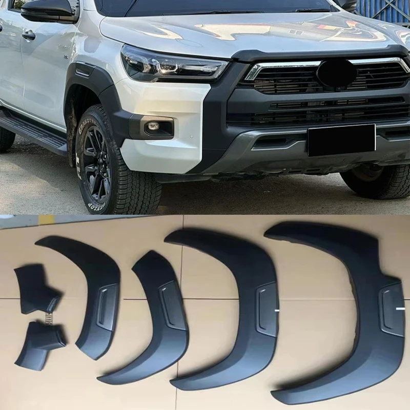 

6pcs/set Wheel Arch Mudguards For Toyota Hilux 2022 2021 Revo Rocco Fender Flares For Pickup Trucks Matte Black