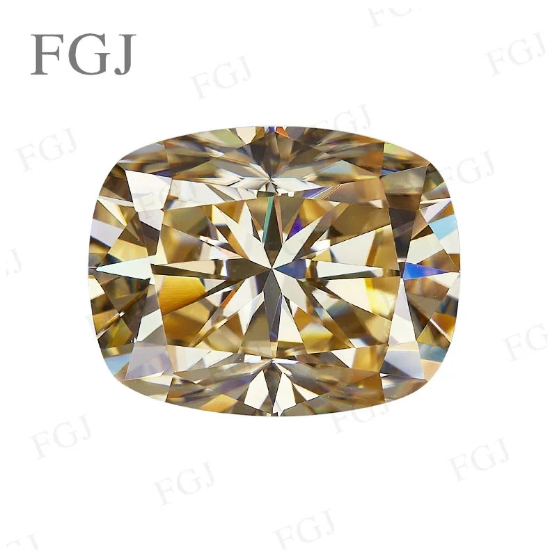 

【Elongatede Cushion】Moissanite Diamond with GRA Loose Gemstone Champagne Manufacturer Factory Supply Price DIY Jewelry Beads