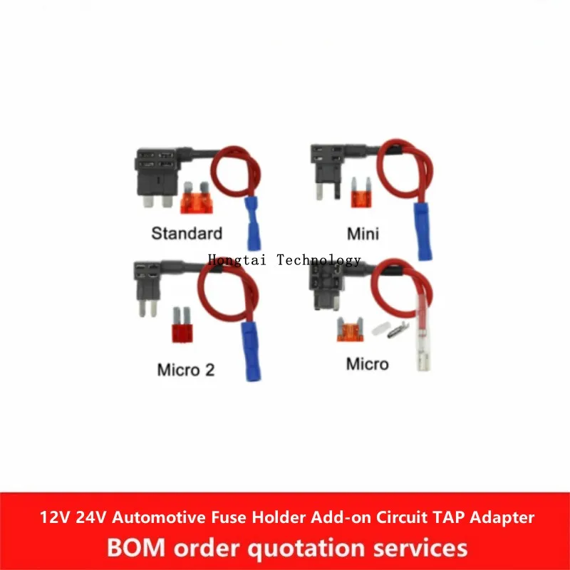 12V 24V MINI SMALL MEDIUM Size Car Truck Fuse Holder Add-a-circuit TAP Adapter with 10A Micro Mini Standard ATM Blade Fuse