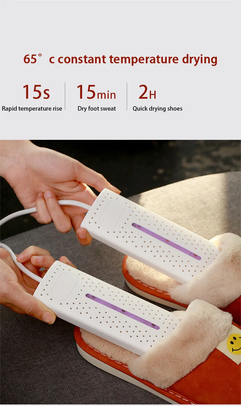 TINSOL Tragbarer Schuhtrockner mit USB-Anschluss, UV-Desinfektion, konstanter Temperatur und Heizfunktion, ideal für Reisen und Studentenwohnheime. – Detail 5