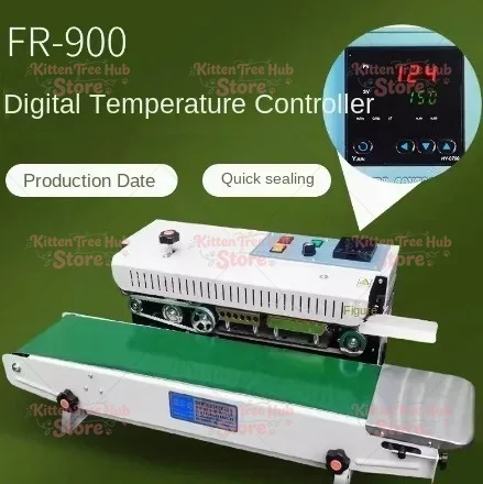 Automatic Film Sealing Machine for Packaging, Continuous Band Sealer with Adjustable Temperature