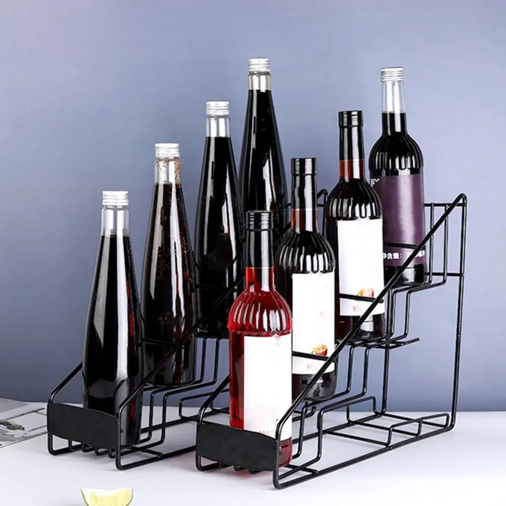 Syrup Storage Holder 4-layer Metal Coffee Syrup Rack Organizer Countertop Drink Bottle Holder Wine Beer Storage for Kitchen