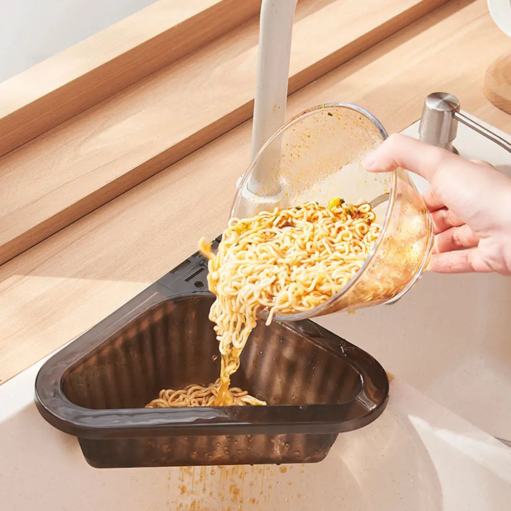 

2Pcs Kitchen Sink Drain Basket Triangle Corner Strainer Hanging Storage Shelf Sink Filter Basket Multipurpose Organizer