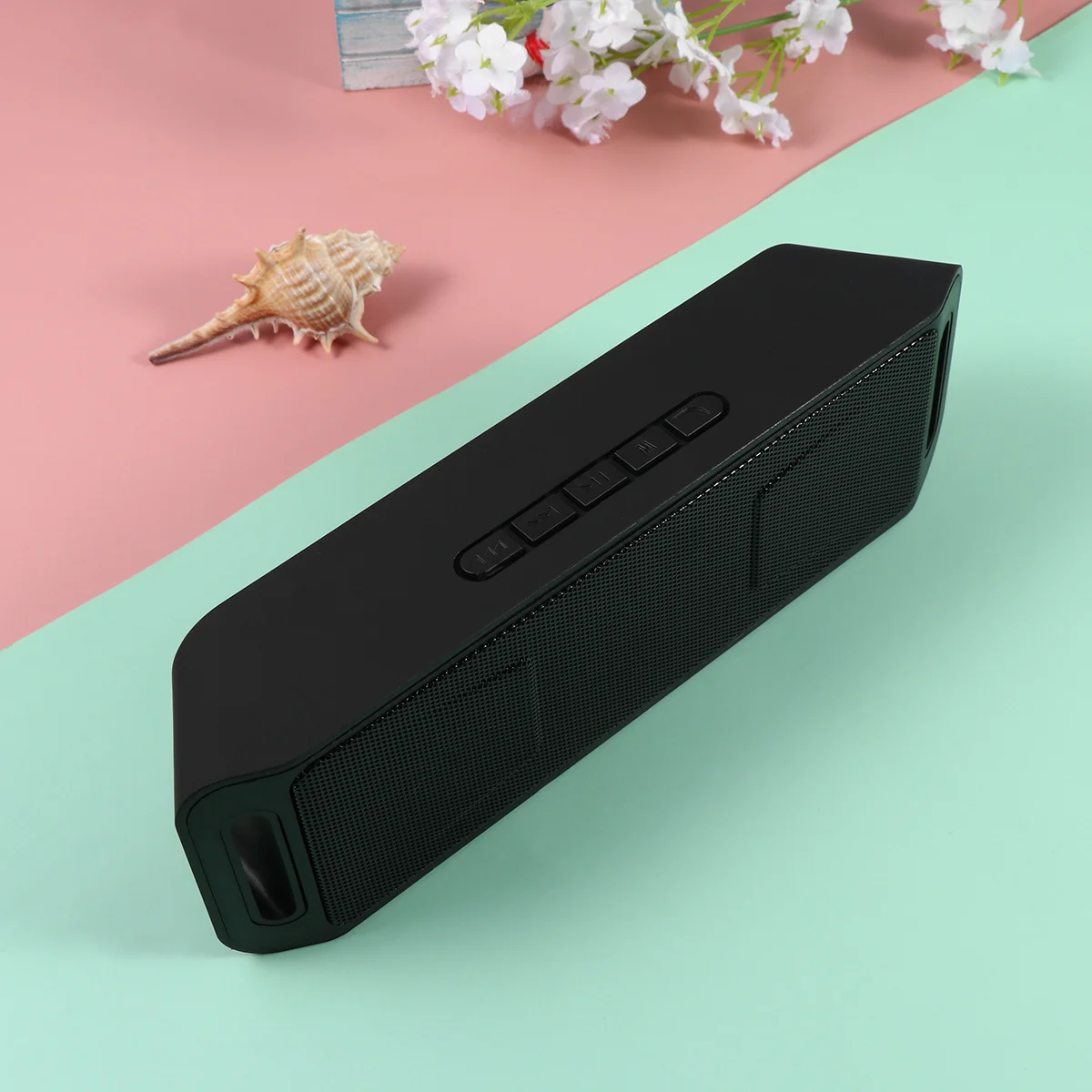 

1Pcs Speaker Mini Portable Wireless Speaker Stereo Dual Horn Subwoofer Outdoor Indoor Home Use Black